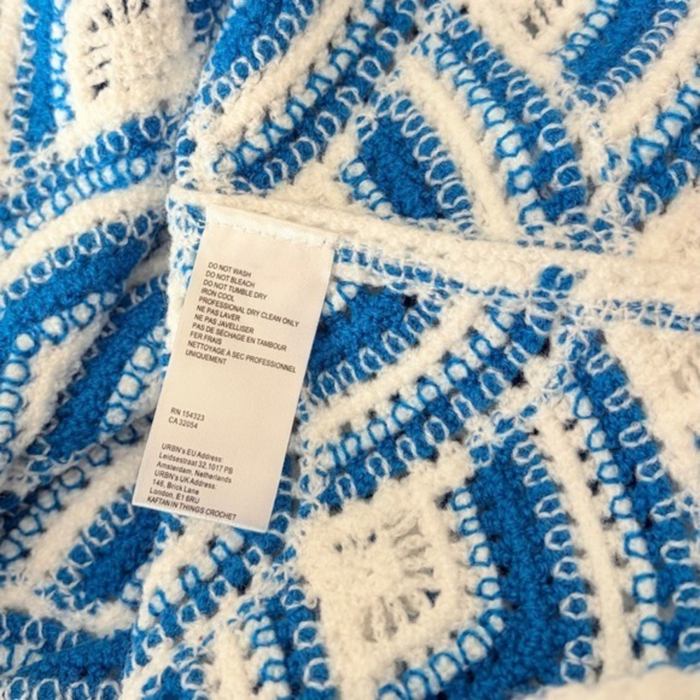 NWT!! Anthropologie CELANDINE Crochet Long Sleeve Mini Kaftan Cover-Up Mini M/L - Picture 15 of 16